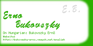 erno bukovszky business card